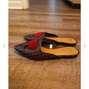 NWT Embroidered  mules  9.5.